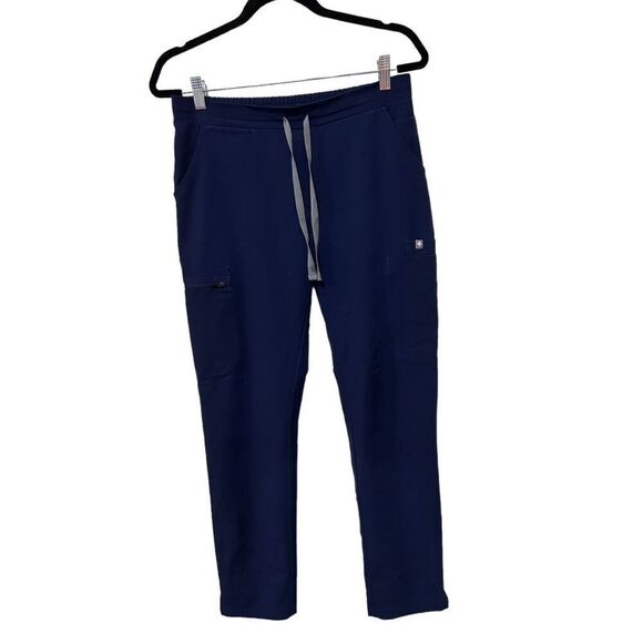 Figs Yola Medical Stretch Drawstring Pull-On Skinny Scrub Pants Navy Blue Sz XS - Picture 1 of 14